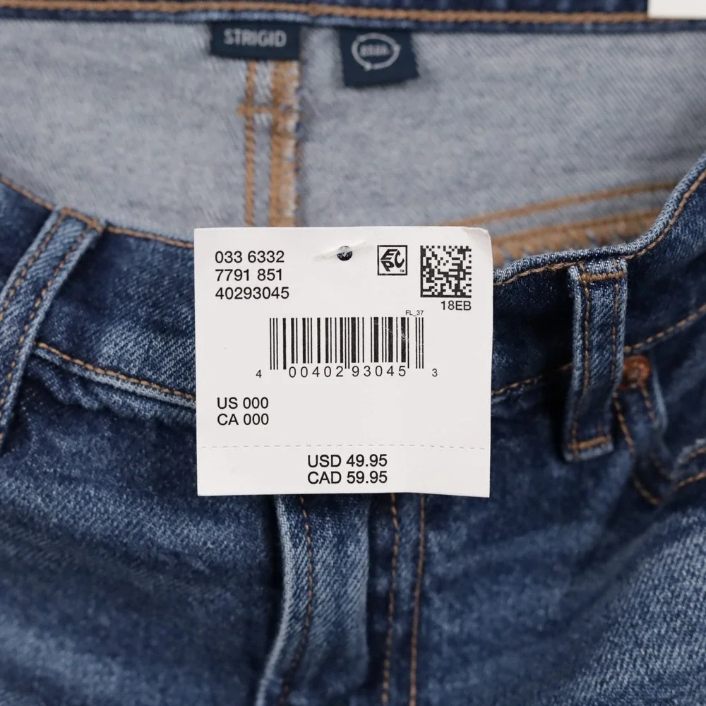 AMERICAN EAGLE 8 Inch Perfect Bermuda Short High Rise STRIGID Denim Blue 000 NWT - Picture 6 of 9